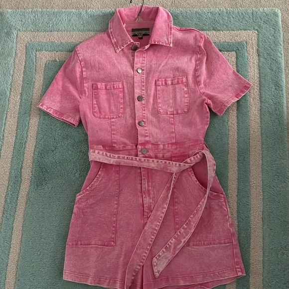 Barbie pink stretch denim short jumper - Picture 2 of 7